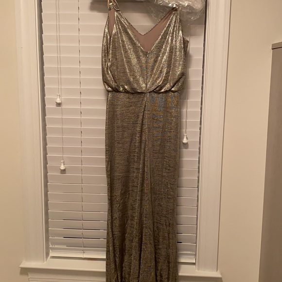 Full length gold/silver black Calvin Klein dress - Picture 5 of 5